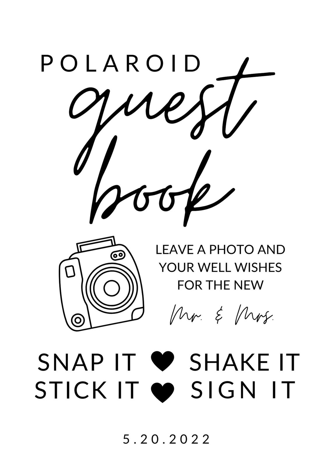 Customizable Polaroid Guest Book Sign Wedding Photo Guest - Etsy