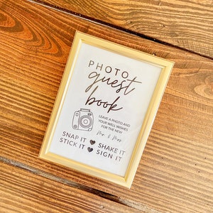 Wedding Photo Guest Book Sign, Polaroid Guest Book Sign, Printable Photo Guest Book Sign PDF