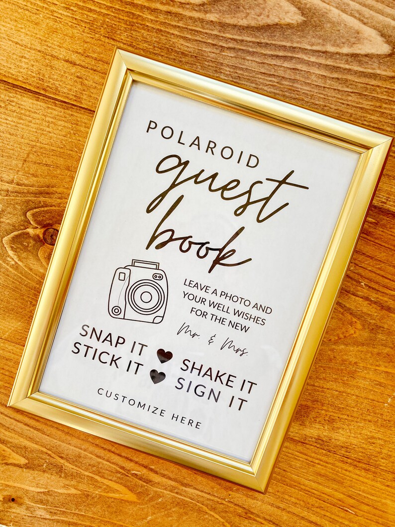 Customizable Polaroid Guest Book Sign Wedding Photo Guest - Etsy