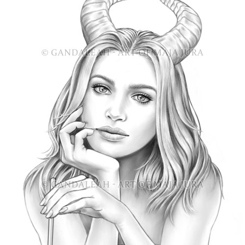 Nude Demoness Coloring Pages for Adults: Dark Artistry for Creative Minds