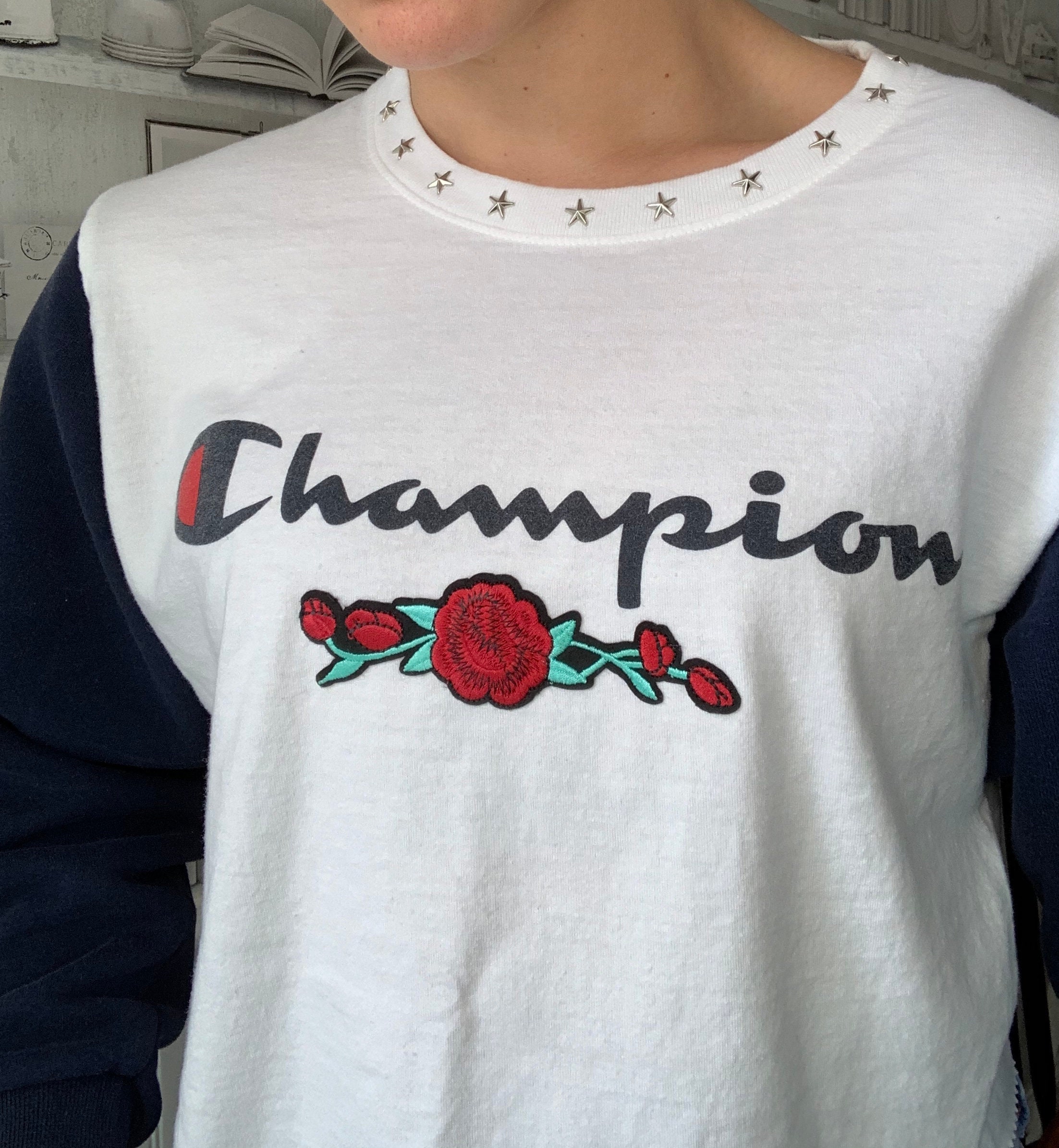 Champion sweater red rose hot sale