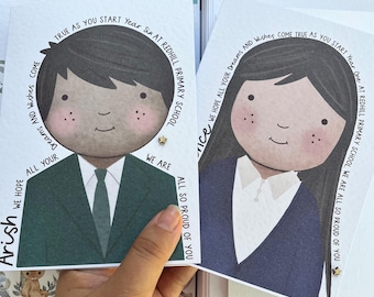 Personalised School Card: Back To School, Year Six/One Greeting (5x7 inches)
