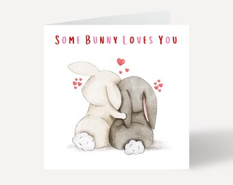 Bunny Valentine's Day Card, Daughter, Son, Galentine's