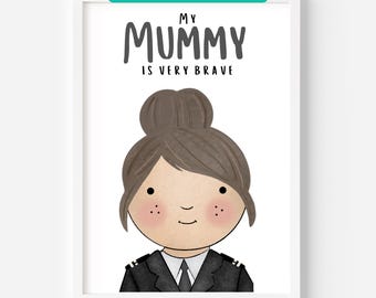 Police Officer Personalised Print, Proud of You Mum, Mother's Day Gift