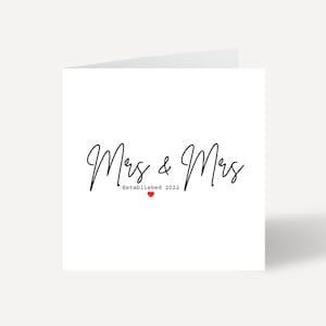 Mrs and Mrs Wedding Card for Happy Couple, Happy Marriage Day Card