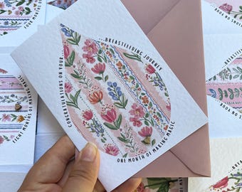 One Month of Making Magic, Breastfeeding Milestone Card, Breast Feeding Congratulations Card