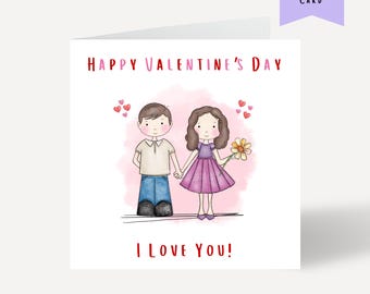Personalized Valentine's Day Card, Mr & Mrs, Couple
