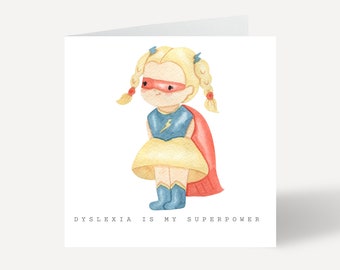 Dyslexia Is My Superpower Card, Neurodivergent Super Heroes