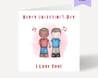 Personalized Mr & Mr Valentine's Day Card, LGBTQ+ Gift