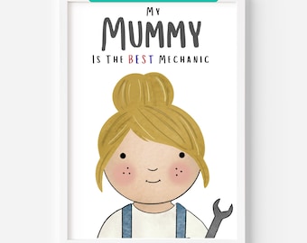 Mechanic Personalised Print, Proud of You Mum, Mother's Day Gift