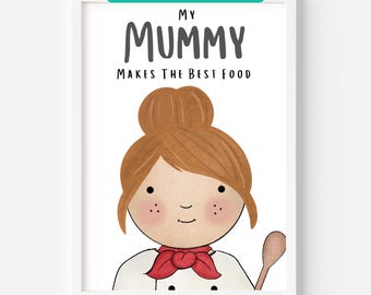 Chef Mum Personalised Print, Proud of You Mum, Mother's Day Gift