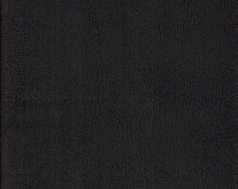 Black faux leather, mottled black - 33 cm wide, sold by the meter - will be shipped rolled up!
