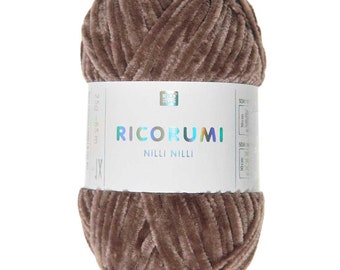 Nouveau! RICORUMI NILLI NILLI col. 024 chocolat - Ricorumi Chenille Yarn 25g - Ricorumi Yarn Ricorumi Wool Amigurumi Chenille Yarn Rico Design