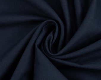 Cotton fabric woven ÖKO-TEX - UNI dark blue - 60 degrees washable - meter goods