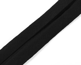 Goods by the meter PRYM inclined tape 100% cotton 40/20 mm black cotton inclined tape black