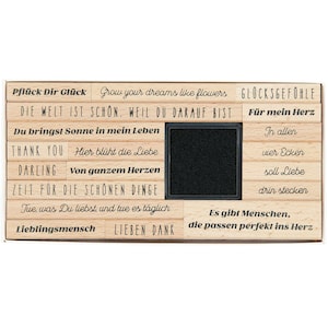 Rico Design Stamp Paper Poetry Stamp Set La Vie en Rose Poetry Album 20 pièces