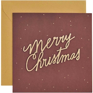 Rico Design Paper Poetry Grußkartenset Merry Christmas Bordeaux 14x14cm