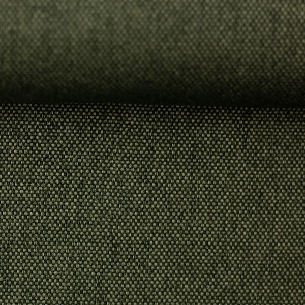 RESTSTÜCK 2,7m (1,40m Breite) Dekostoff Rom Martindale >100.000 Dekostoff uni khaki meliert Polyester Canvas Polserstoff grün