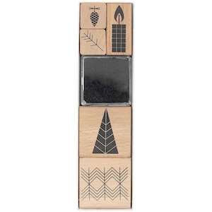 Rico Design Paper Poetry Stempelset Christmas grafisch 6 Stempel