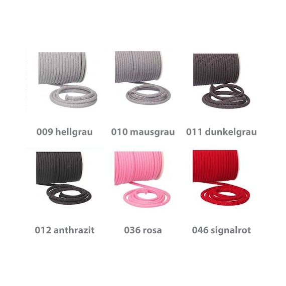 Ab 1,50 EUR m: Baumwollkordel 8mm Rundkordel 100% Baumwolle