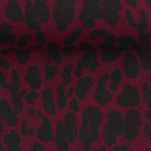 Oeko-Tex viscose fabric woven fabric - Leo print bordeaux red Leo - fashion fabric