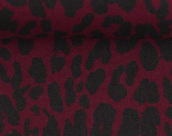 Oeko-Tex viscose fabric woven fabric - Leo print bordeaux red Leo - fashion fabric