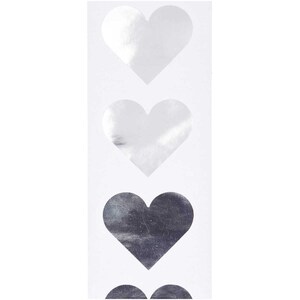 Rico Design Paper Poetry Sticker Herzen 5cm Hot Foil silber