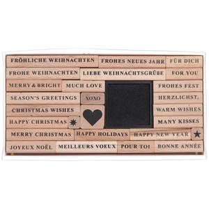 Set di timbri Rico Design Paper Poetry XL Merry Christmas serif 27 pezzi