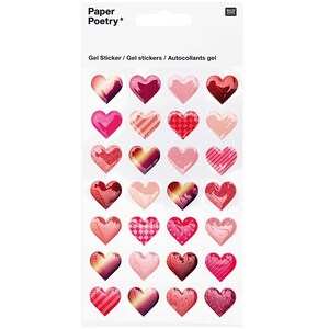 Rico Design Paper Poetry Gelsticker Herzen gemustert