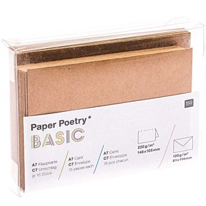 Rico Design Paper Poëziekaartenset Basic Kraftpapier C7/A7 30 stuks