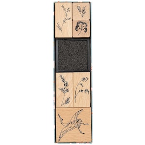Rico Design Paper Paper Poetry Stempelset Jardin Japonais Kranich 6 Stempel Kranich