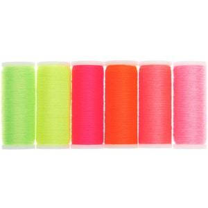 Rico Design sewing thread set neon 6x 100 m sewing thread neon sewing thread 100% polyester