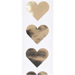 Rico Design Paper Poetry Sticker Herzen 5cm Hot Foil gold