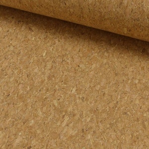 Tessuto di sughero ÖKO TEX "Naturale" con supporto in tessuto Sughero per pareti Sughero per mobili Sughero per cucire Borse in sughero Accessori in sughero