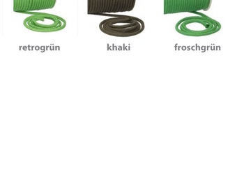 ab 0,50 EUR / m: Baumwollkordel 6mm Rundkordel 100% Baumwolle Meterware Kordel diverse Farben grün retrogrün khaki
