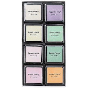 Rico Design Paper Poetry Tusche-Stempelkissen Set 8 Farben Pastell Mix