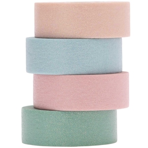 Rico Design Paper Poetry Tape Set Glitter pastell 15mm 5m 4 Stück