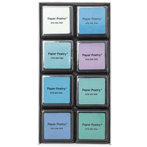 Rico Design Paper Poetry Tusche-Stempelkissen Set 8 Farben Aqua Mix