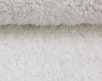 ÖKO TEX Sherpa peluche tinta unita finta pelliccia bianca naturale