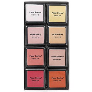 Rico Design Paper Poetry Tusche-Stempelkissen Set 8 Farben Valentine Mix