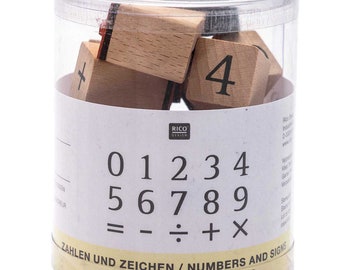 Rico Design Stempelset Zahlen 2x2cm 15 Stück Stempel