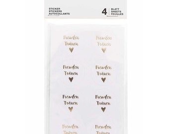 Rico Design Sticker Paper Poetry Sticker Freudentränen weiß 4 Blatt weiß gold