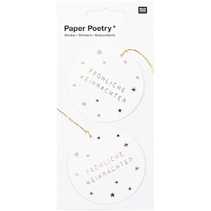 Rico Design Paper Poetry 3D Sticker Etikett gold rund Hot Foil