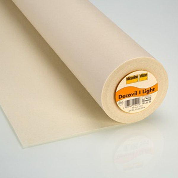 REMAINING PIECE 4.65 m (x 15 cm width) Decovil I light fleece line beige - will be sent rolled up!