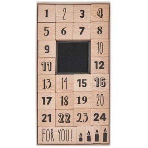 Rico Design Paper Poetry Stempelset 29 teilig Adventskalenderzahlen FSC 100%