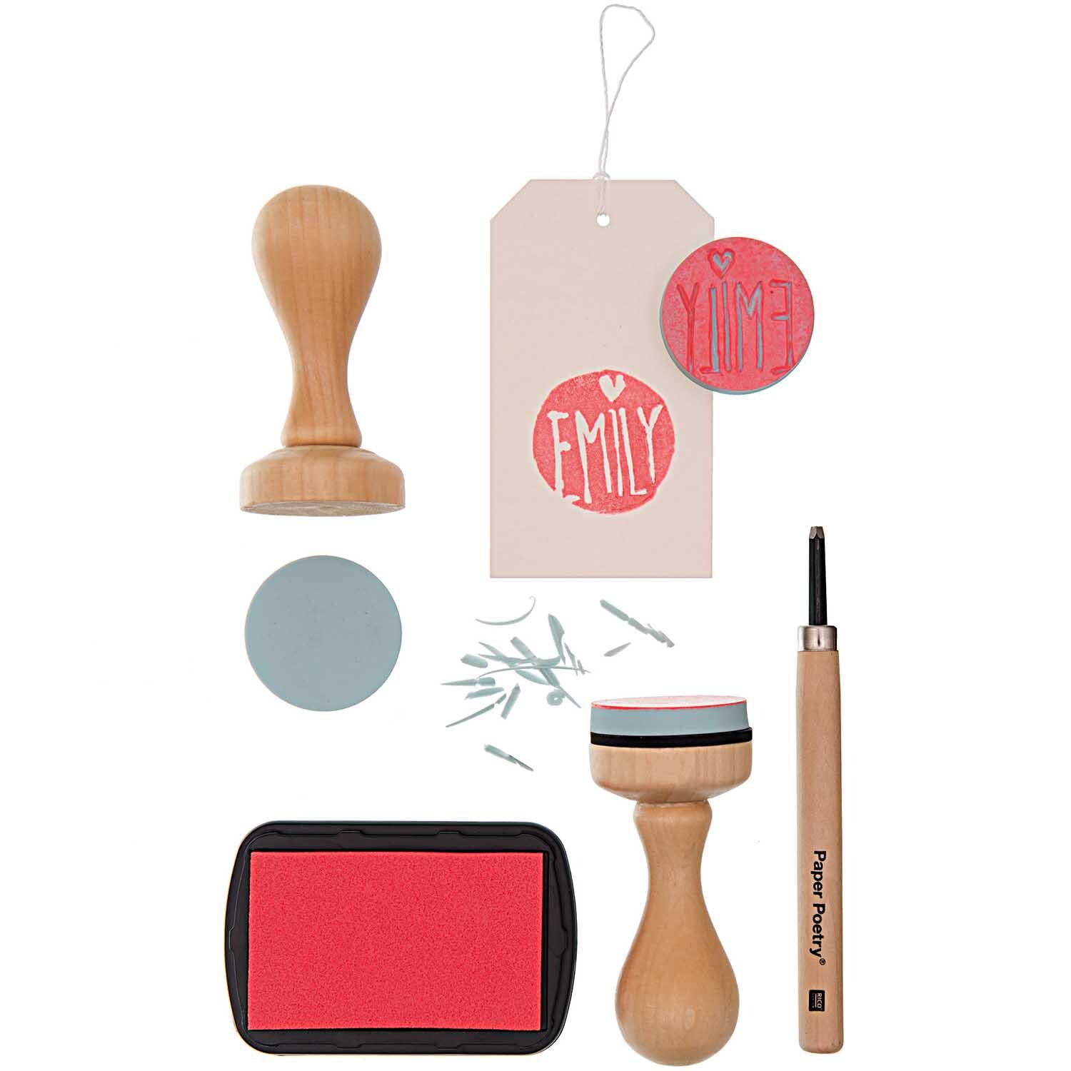 Rayher 'Viel Glück' Wooden Stamp - Round 3 Cm Rubber Stamp For Cards & Crafts (29238000) - View #5
