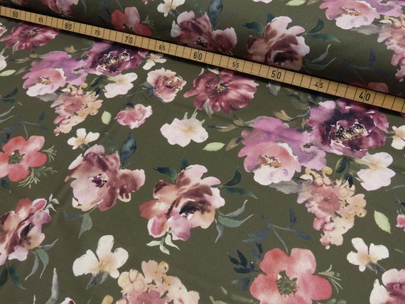 Baumwoll Druck Baumwoll Stoff Blumen Mode 100% Baumwolle Blumen Aquarell  Baumwollstoff ÖKO-TEX Standard
