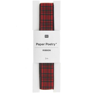 Rico Design Paper Poetry Karoband rot-grün 16mm 3m