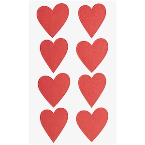 Rico Design Sticker Paper Poetry Sticker Herzen 4 Blatt rot Herzen rot