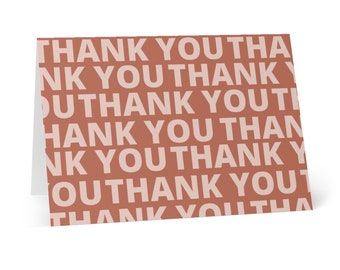 Orange Minimal Thank You Cards (8 pcs)